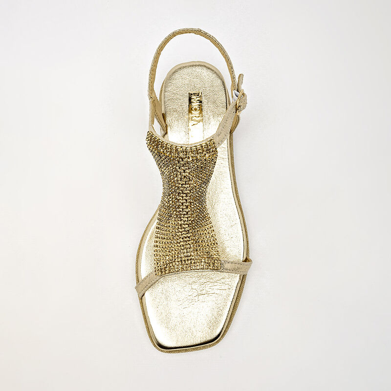 Moramora Sandalia para mujer dorado image number null
