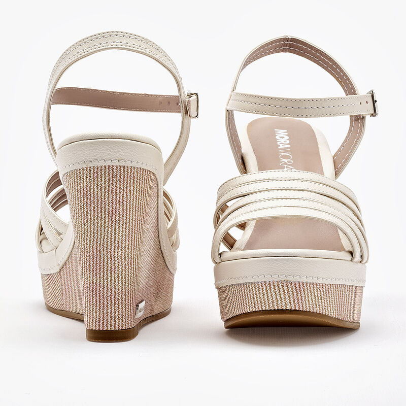 Moramora Sandalia Para Mujer Beige Cod 132551-e image number null