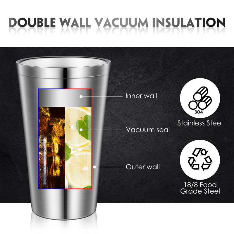 Vaso Zopeal 480 ml Acero Inoxidable Pack De 8 image number null