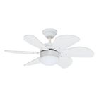 Ventilador De Techo Hunter 52950 Sprint Blanco Con Luz 30 Pulgadas Alb