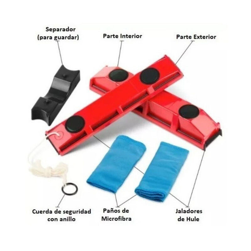 Limpiador Para Ventanas Magn&eacute;tico, Vidrios desd... image number null