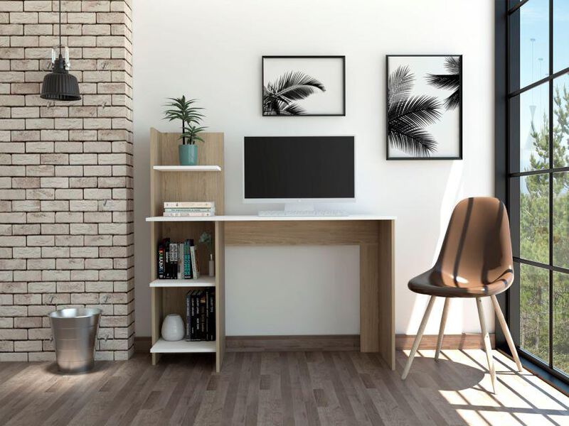 Escritorio Vilna, Rovere Y Blanco, Virtual Mueb... image number null