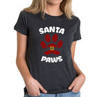 Camiseta Mezcla Premium Word Art Para Mujer - Santa Paws- Negro