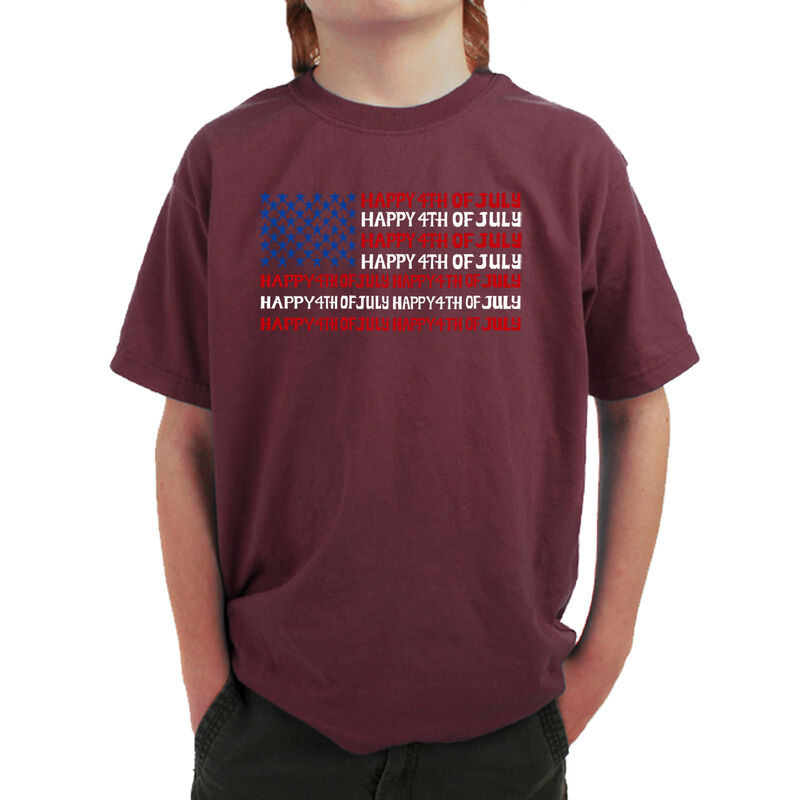 Camiseta Word Art Para Ni&ntilde;o - Happy 4th of July... image number null