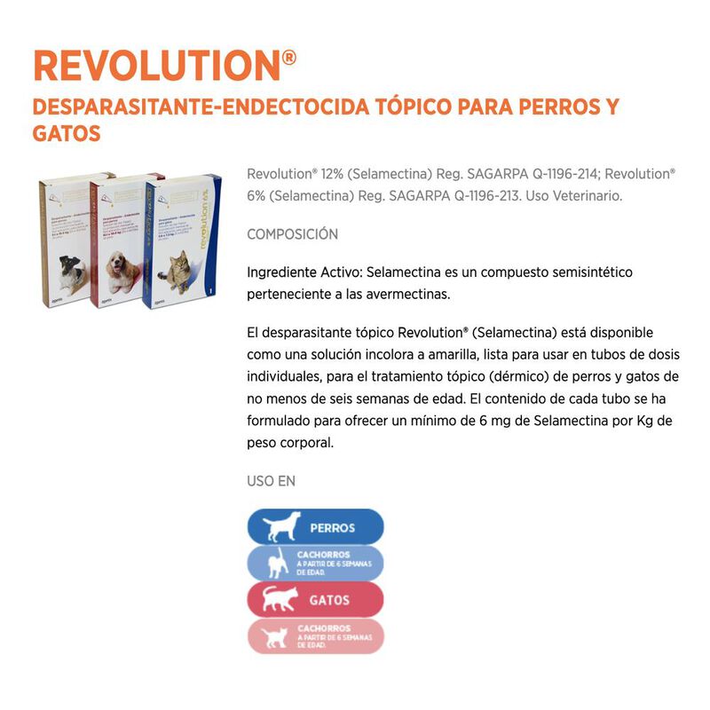 Revolution 12% (selamectina) 3 tubos x 0.5 ml (... image number null
