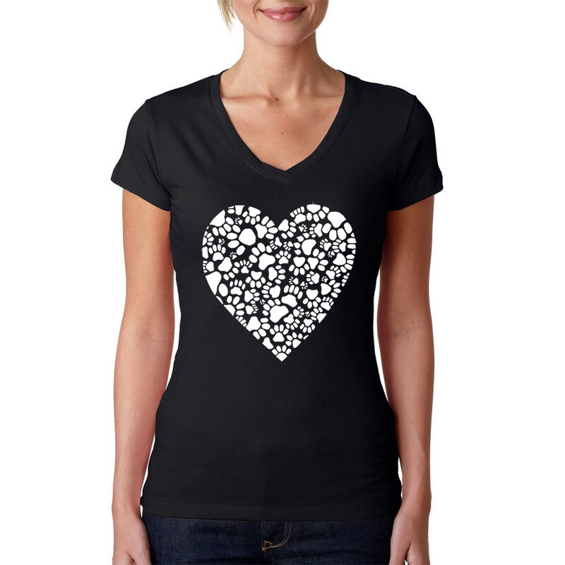 Camiseta De Cuello En V Word Art Para Mujer - C... image number null