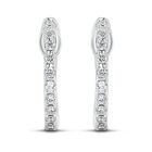 Arracadas De Oro Blanco 14k 8mm Con 9pts De Diamante (8mm Aprox.)