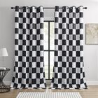 Cortinas Bohomocasa 132x213 Cm Opacas A Cuadros - Pack De 2