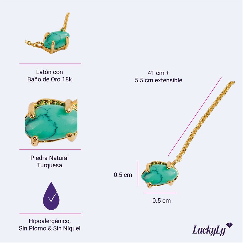 Luckyly Collares Mujer Ivy Turquesa Lapisl&aacute;zuli... image number null