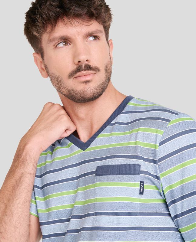 Pijama de Rayas Verdes Verde image number null