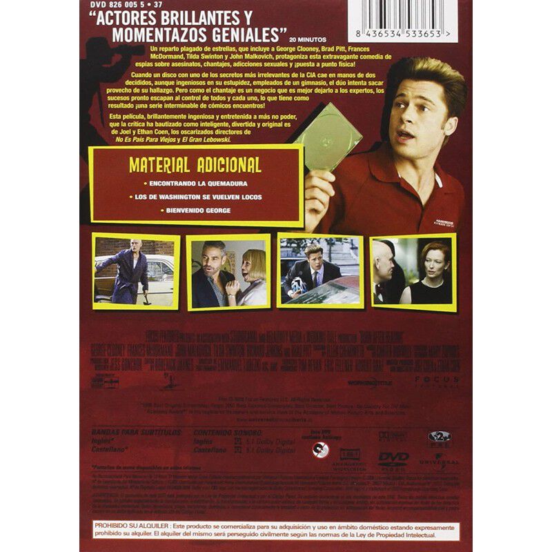 Quemar Despu&eacute;s De Leer [dvd] (2008) image number null