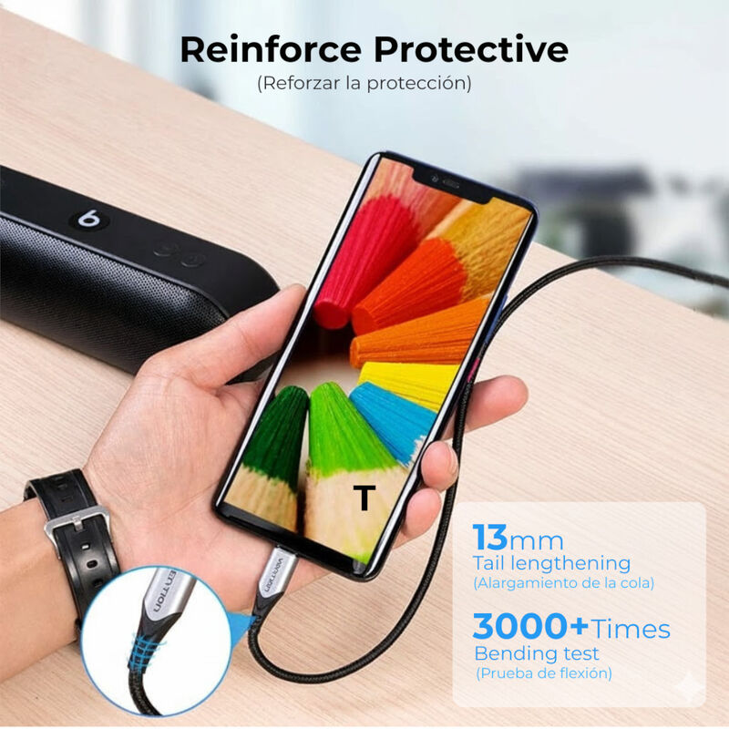 Cable de Datos USB-A/USB-C VENTION CODHH 2 Metr... image number null