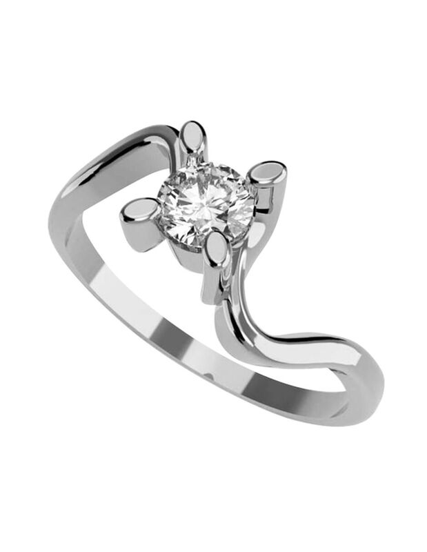 Anillo de Compromiso en Oro Blanco 14K con Circ... image number null