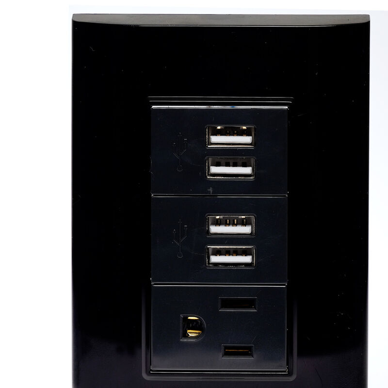 Placa Con 1 Contacto y 4 Tomas USB Negro iGoto image number null