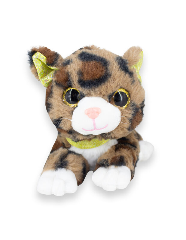 Gatito De Peluche Acostado Color Caf&eacute; Con Manch... image number null