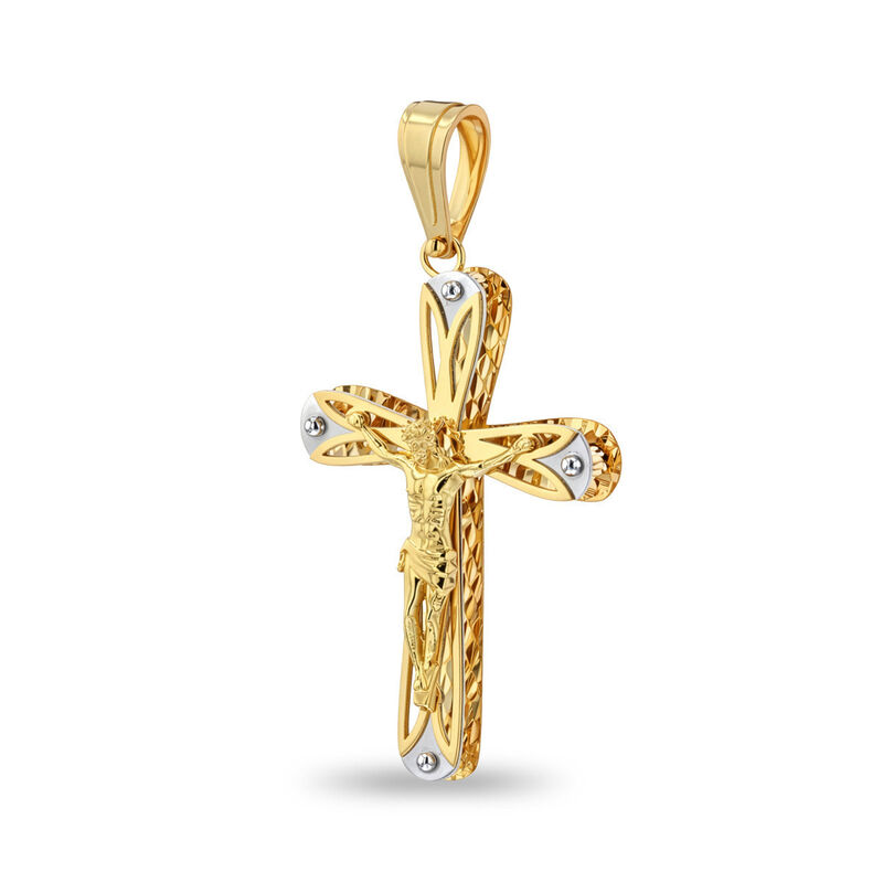 Crucifijo Oro Amarillo Y Blanco 14k 37mm | Bizz... image number null