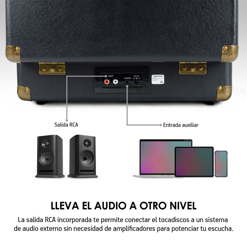 Tocadiscos Vinilo Vintage Bluetooth Estéreo Tor... image number null
