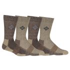 Calcetines Redondos Columbia Moisture Control, Paquete De 4, Para Hombre De 6 A 12 A&ntilde;os, Color Marr&oacute;n