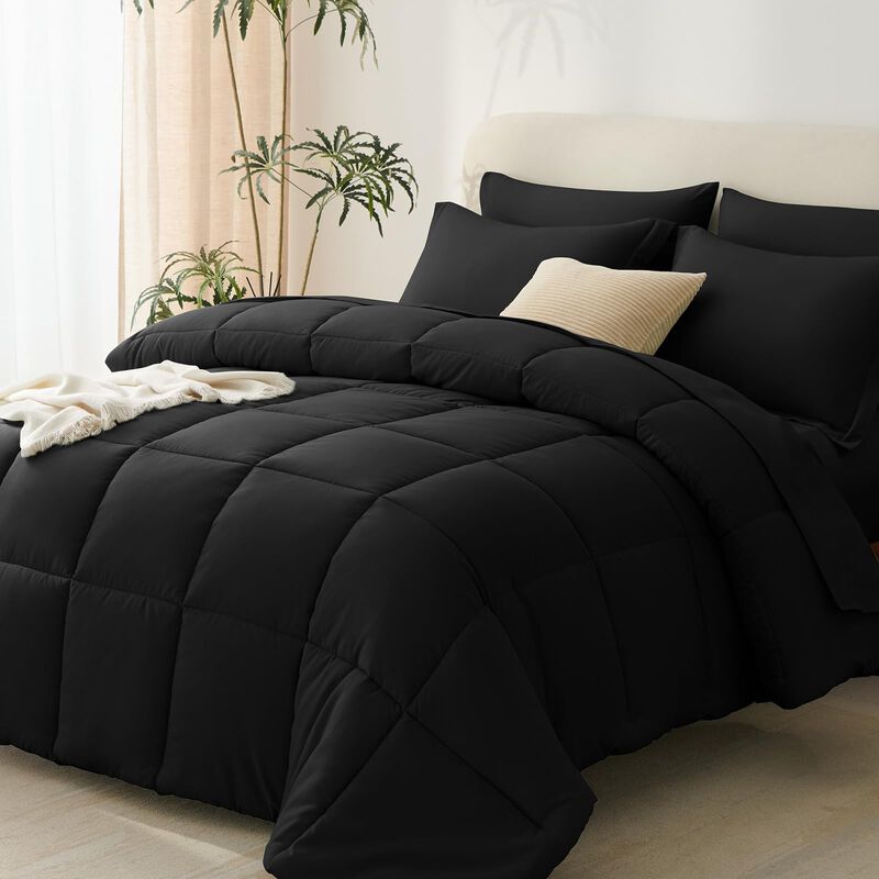 Juego De Edred&oacute;n Cozylux, Tama&ntilde;o King, Negro, 7... image number null