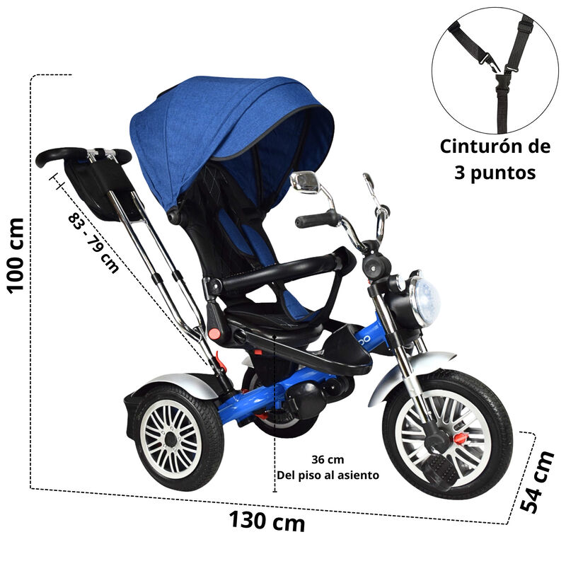 Triciclo para Niños Reclinable Giratorio 360 So... image number null