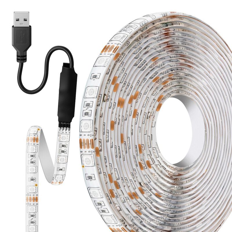 Tira LED multicolor RGB de 2 m con control remo... image number null