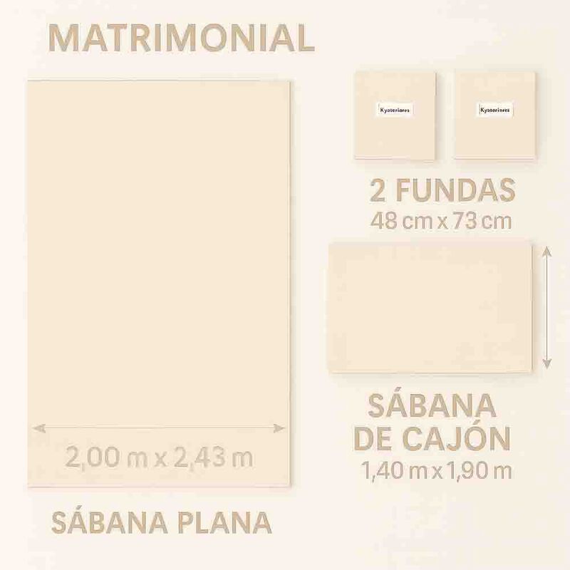 Juego de S&aacute;banas Tacto Algod&oacute;n Suaves y Durader... image number null