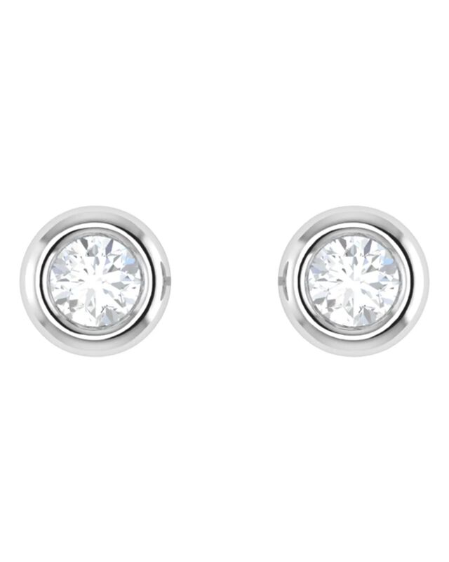Broqueles De Oro Blanco 14k Con 10pts De Diaman... image number null