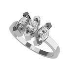 Anillo de Compromiso en Oro Blanco 14K con Circonia -  Talla:5.5/ FJ765-14W-CZ-55