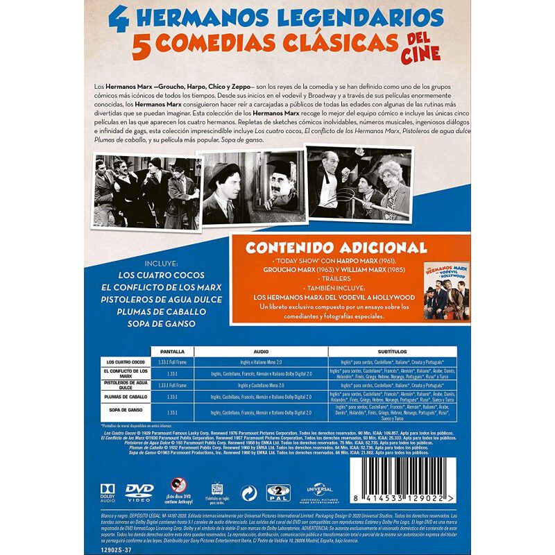 Pack Hermanos Marx - 5 Peliculas [dvd] image number null