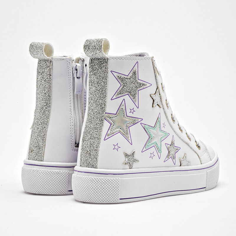 Lycht Tenis urbano para ni&ntilde;a. Blanco plata image number null