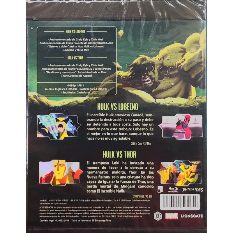 Hulk contra Thor + Hulk contra Lobezno [Blu-ray... image number null