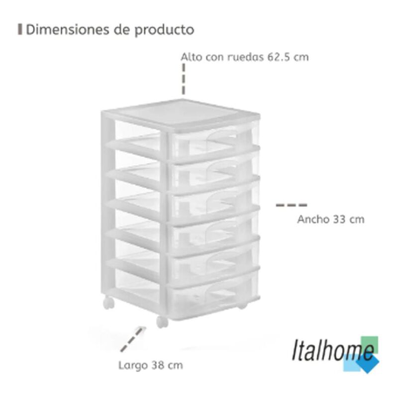 Caj&oacute;n Organizador Cajonera Ropa Papeles 6 Nivel... image number null