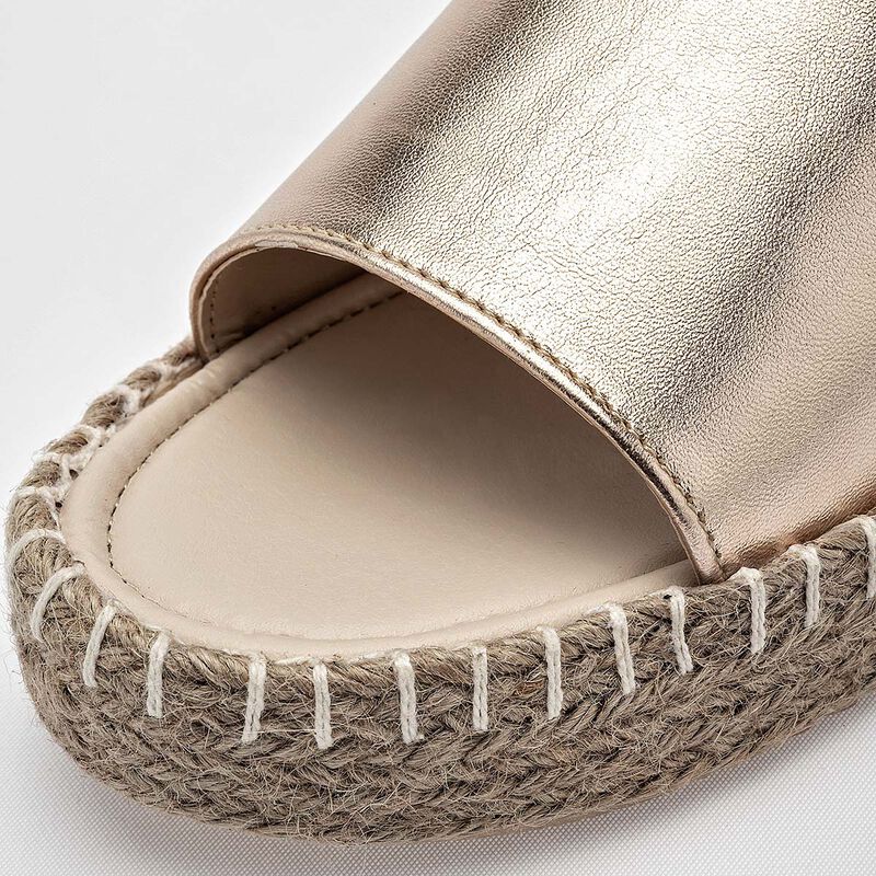 Queen sandalia tipo alpargata para mujer dorado... image number null