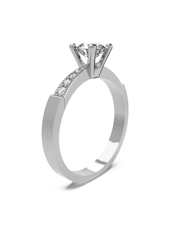 Anillo de Compromiso de 14K con Diamante de Lab... image number null