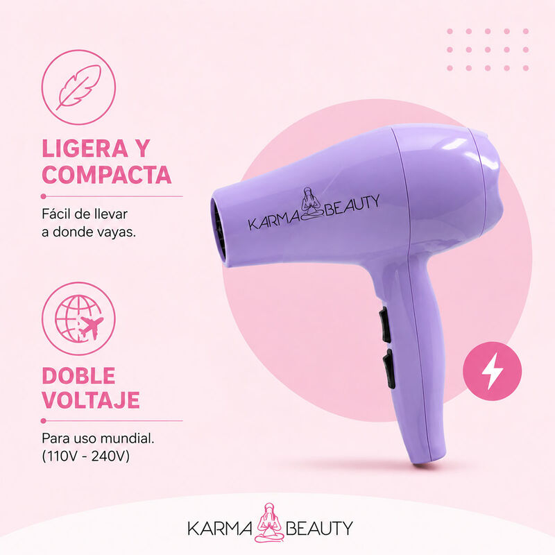 Secadora De Viaje Morada Karma Beauty | Compact... image number null