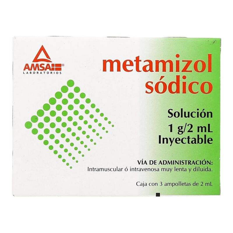 Metamizol 1g/2ml 3 ampolletas de 2ml 1g/2ml caj... image number null