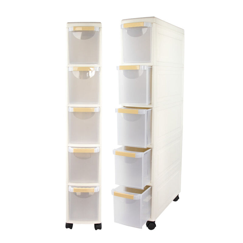 Organizador de Pl&aacute;stico con 5 Cajones y Ruedas image number null