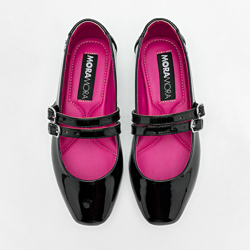 Moramora Balerina para niña negro charol image number null