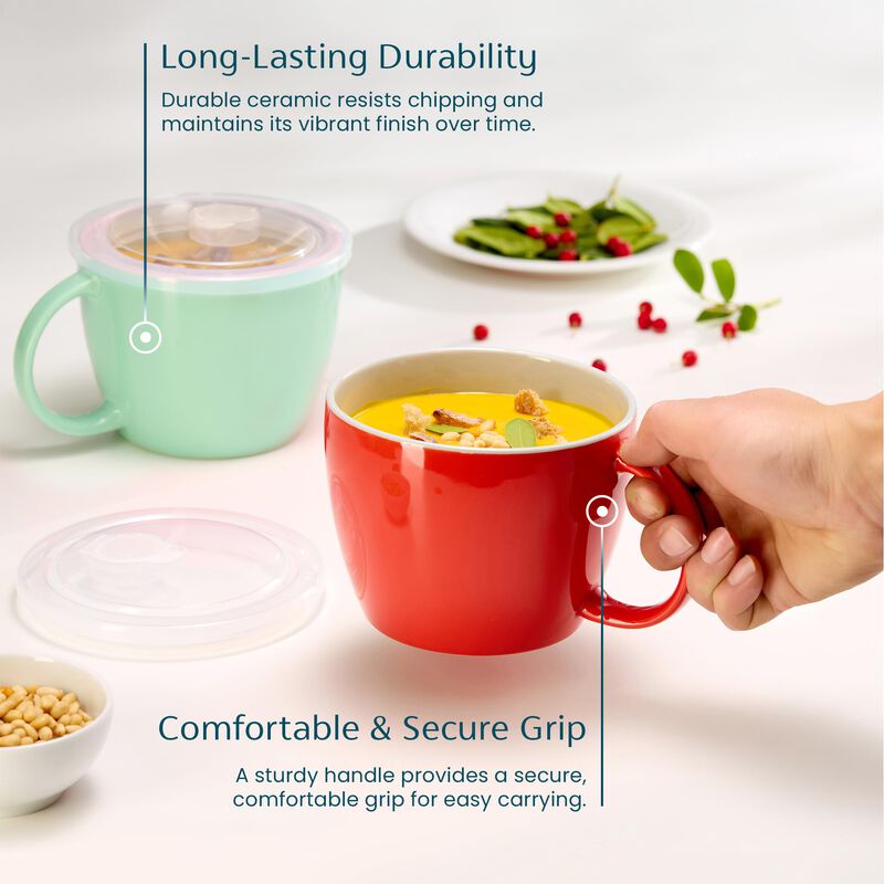 Tazas de Sopa Kook 710 ml con Asas y Tapa - Jue... image number null