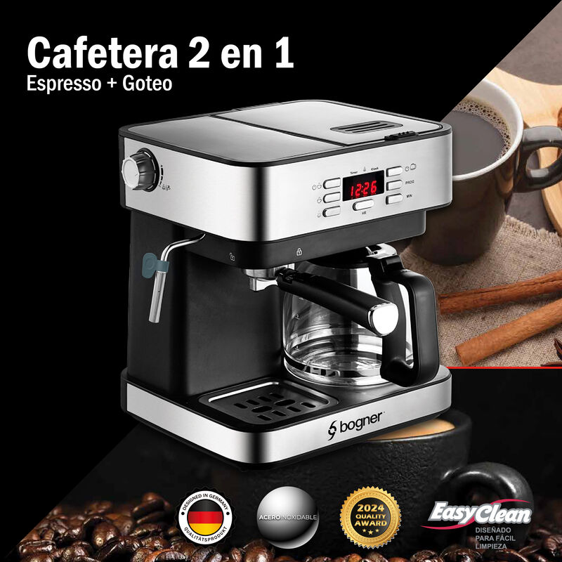Cafetera Espresso + Goteo 20 Bdp 12tazas Acero ... image number null