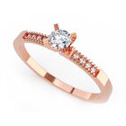 Anillo de Compromiso de 14K con Diamante de Laboratorio 0.20 CT F VS1 Talla 7 ORO ROSA 14K &ndash; / M398-20-14R-LG-7