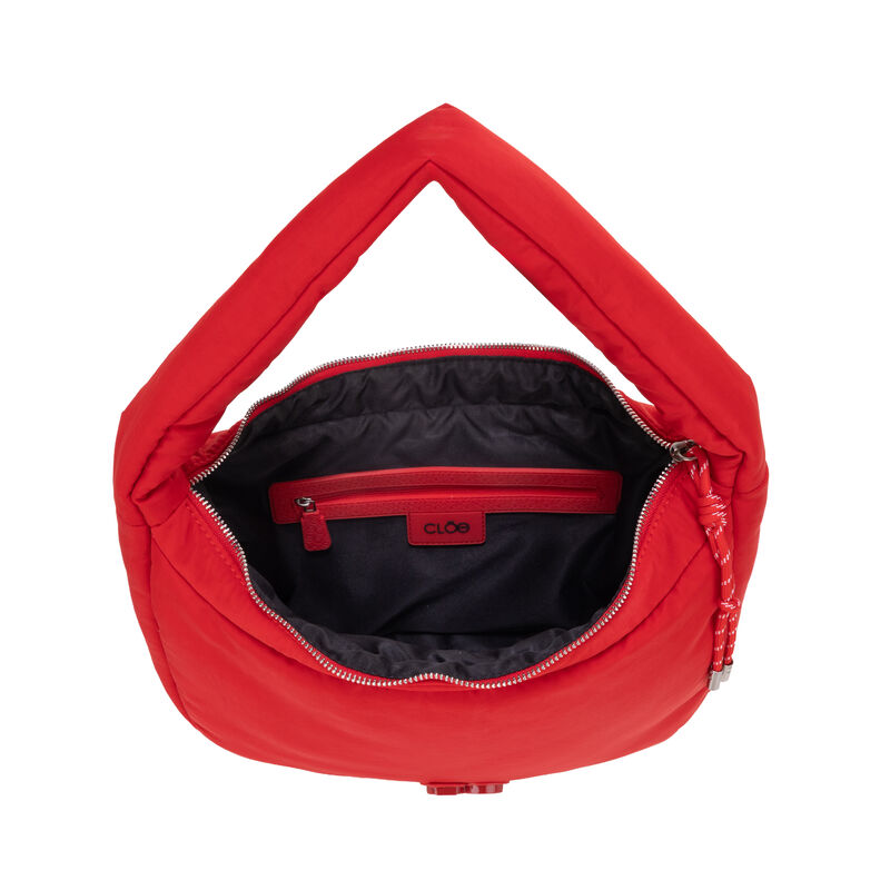 Bolsa Hobo Grande Look Puffy Color Rojo image number null