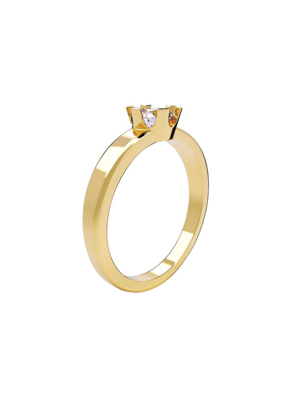Anillo de Compromiso en Oro Amarillo 14K con Ci... image number null