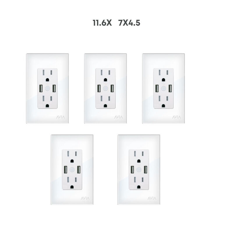 Pack 5 piezas Placa Duplex + 2 Puertos Usb Smar... image number null
