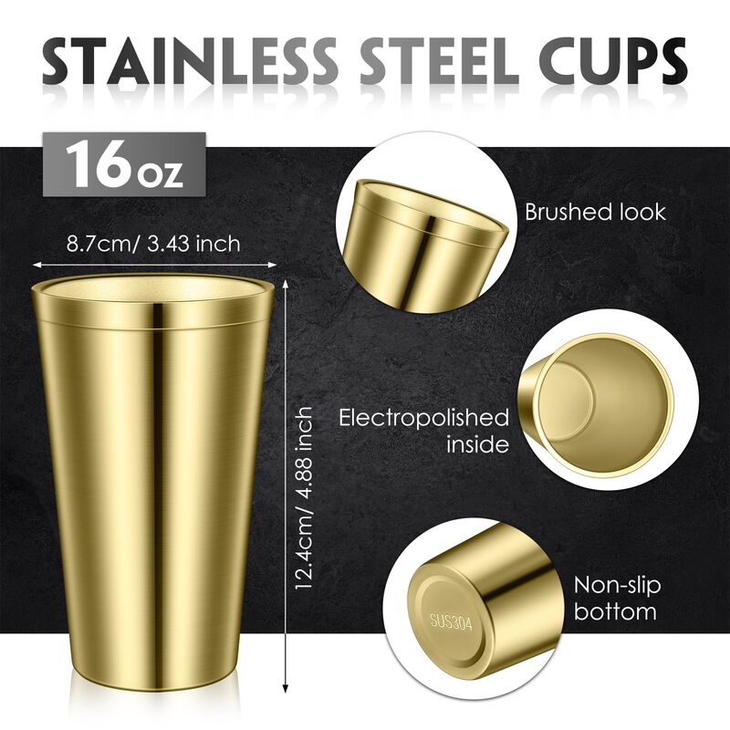 Vaso T&eacute;rmico Zopeal 480 ml Dorado 8 Unidades Ap... image number null