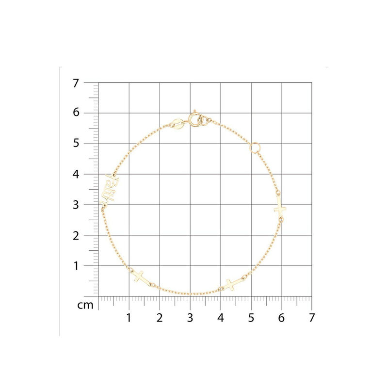 Pulsera De Oro Amarillo 14K Con Cruces (Faith) ... image number null