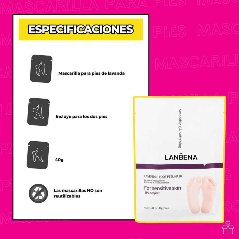Mascarilla Exfoliante de Pies Elimina Piel Muer... image number null