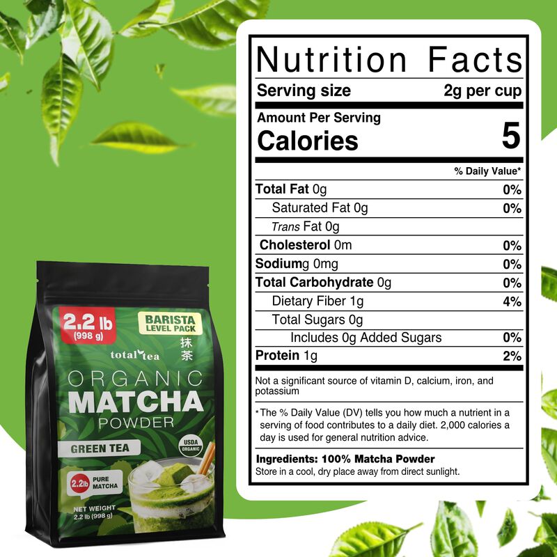 Polvo De Matcha Total Tea 998 g Org&aacute;nico Usda image number null