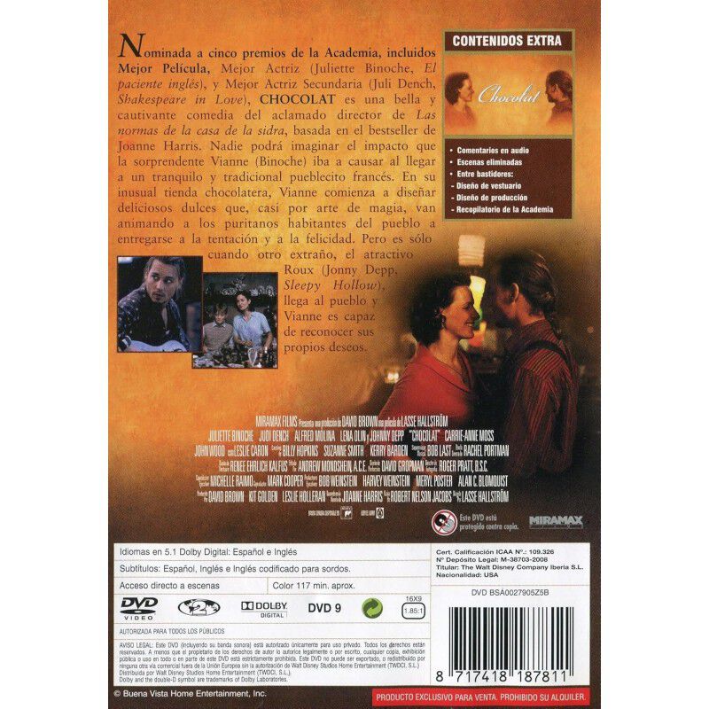 Chocolat [DVD] (2000) image number null