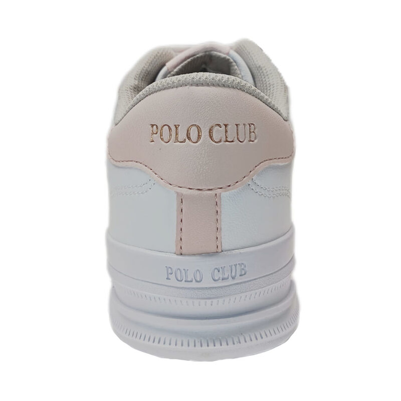 Tenis Dama Polo Estilo Mujer Blanco Con Rosa image number null